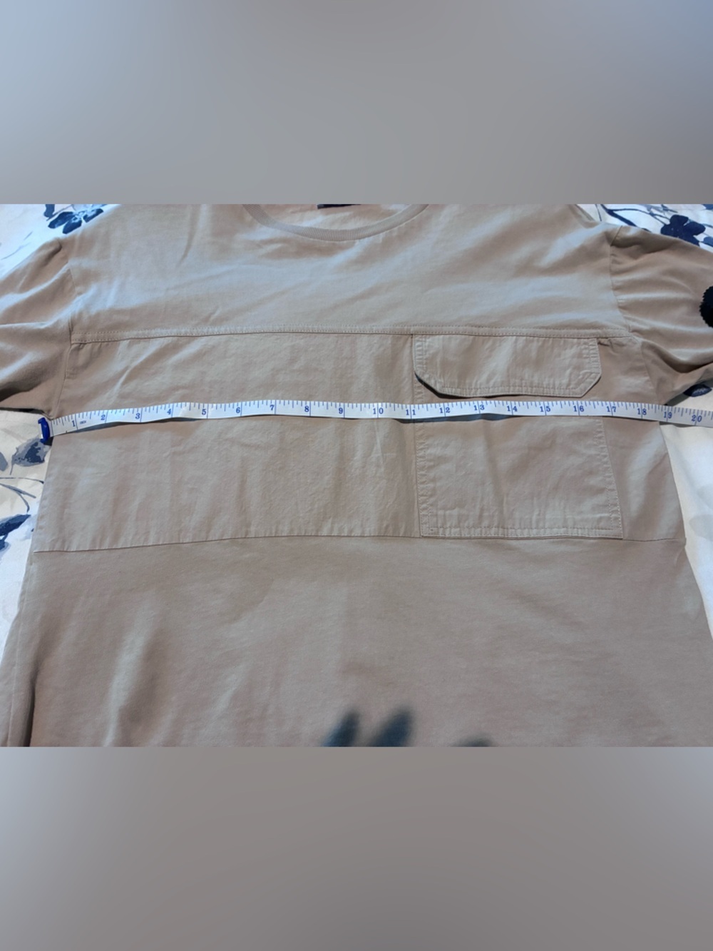 Zara Basic Pocket Top | Neutral Beige | Oversized Minimalist - Picture 5 of 6